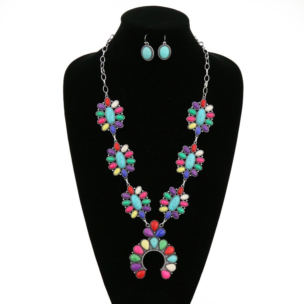 Statement Squash Blossom Necklace Set - Image 2