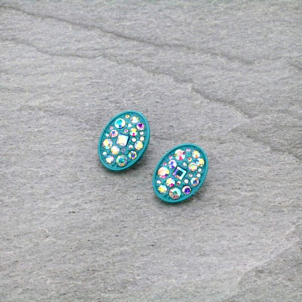Oval Stone Post Earrings