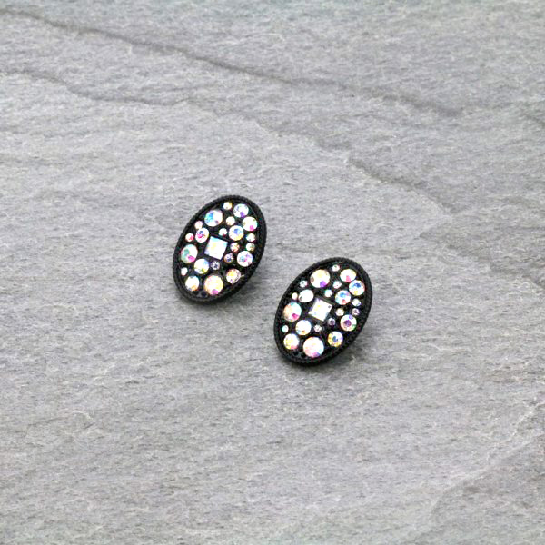 Oval Stone Post Earrings