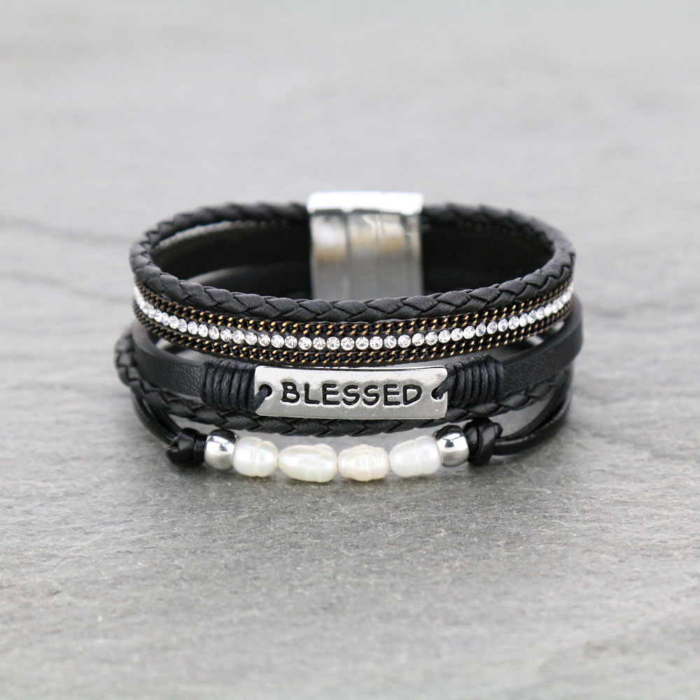 "BLESSED" Magnetic Stacked Bracelet