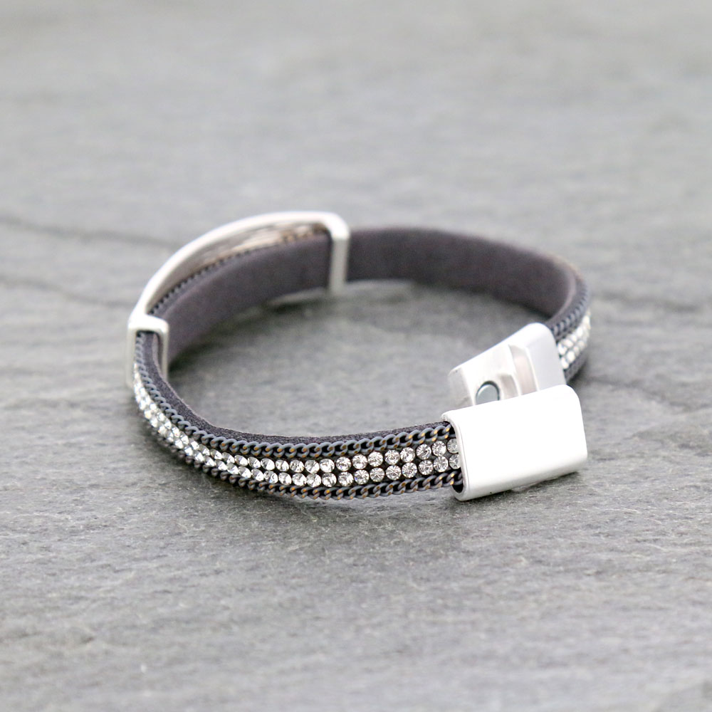 "BLESS YOUR HEART" Leather Magnetic Bracelet - Image 2