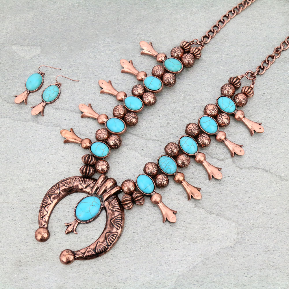 Statement Squash Blossom Necklace Set