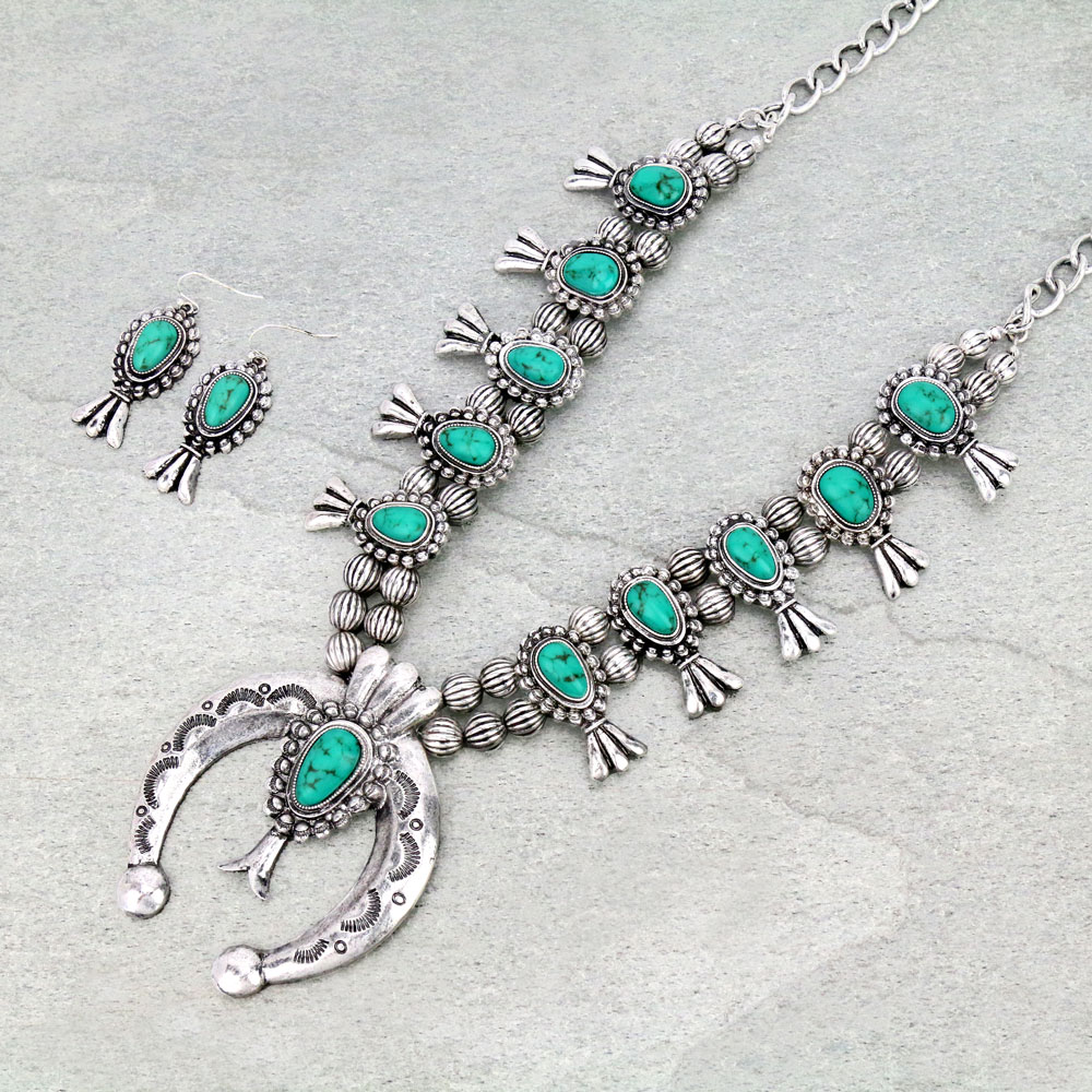 Squash Blossom Statement Necklace Set