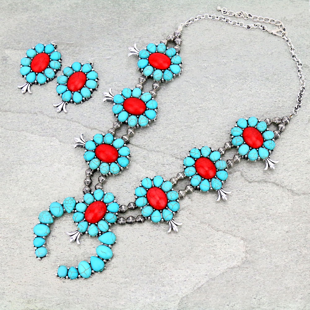 Statement Squash Blossom Necklace Set