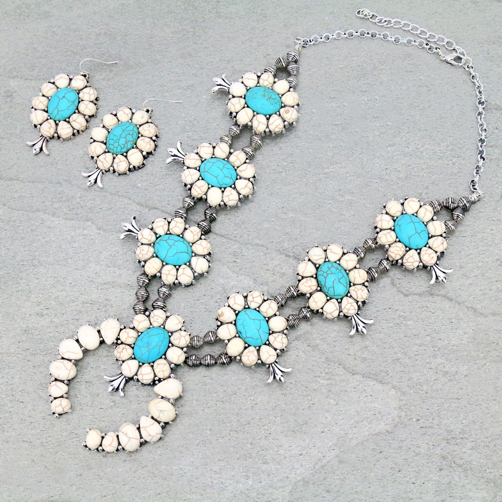 Statement Squash Blossom Necklace Set