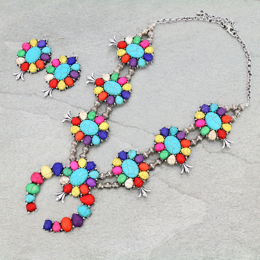 Statement Squash Blossom Necklace Set