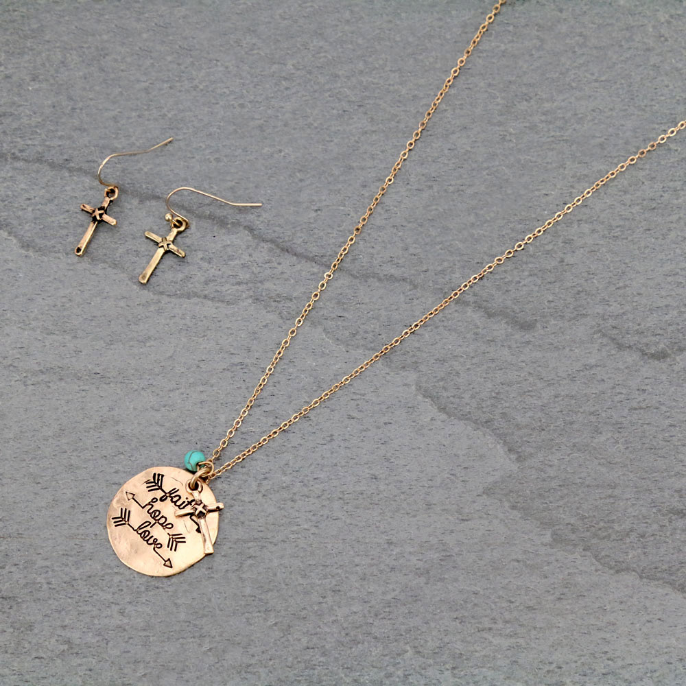 "FAITH, HOPE, LOVE" Necklace Set