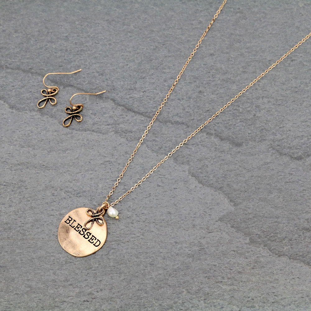 "BLESSED" Necklace Set