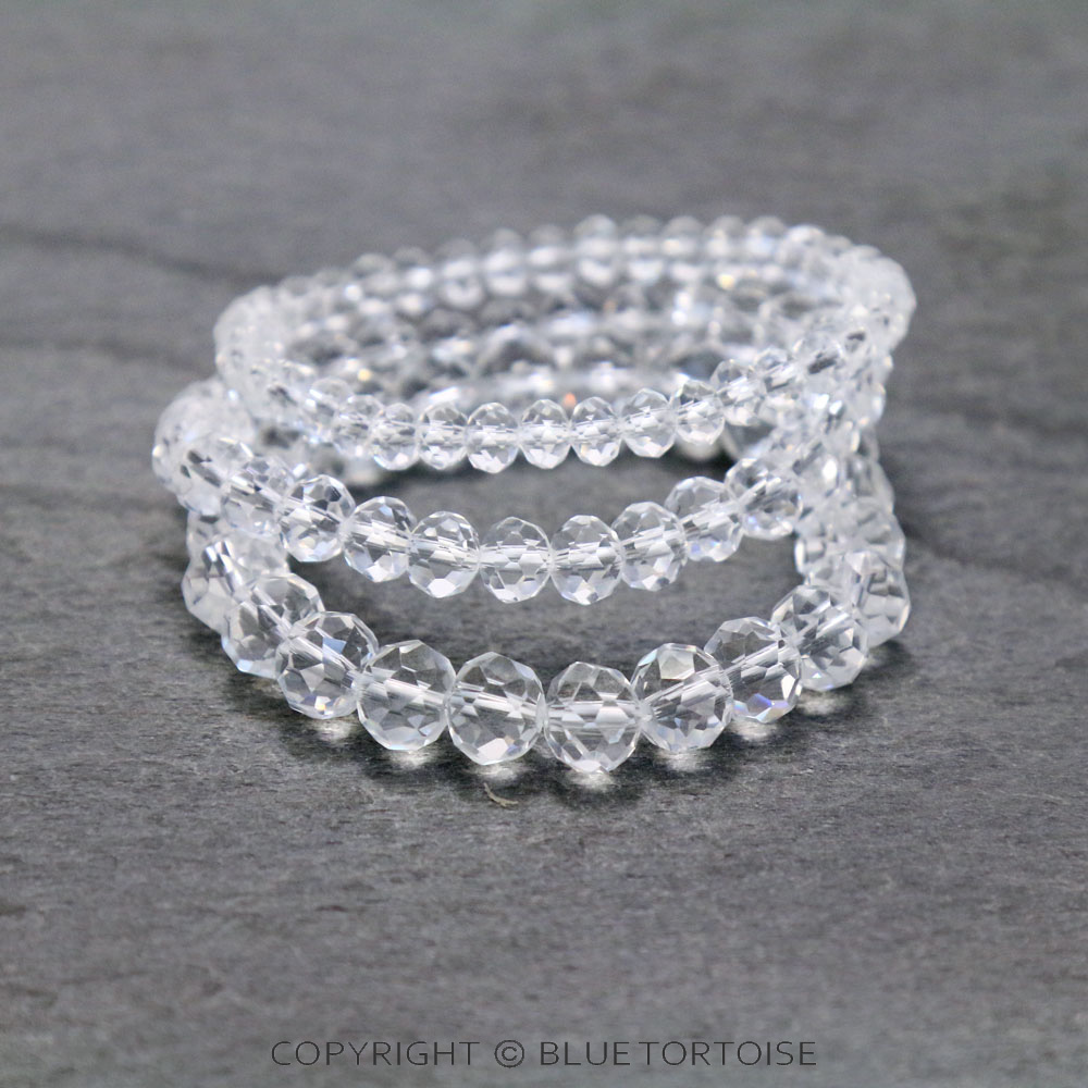 Large Crystal Bead Stackable Stretch Bracelet - Image 2