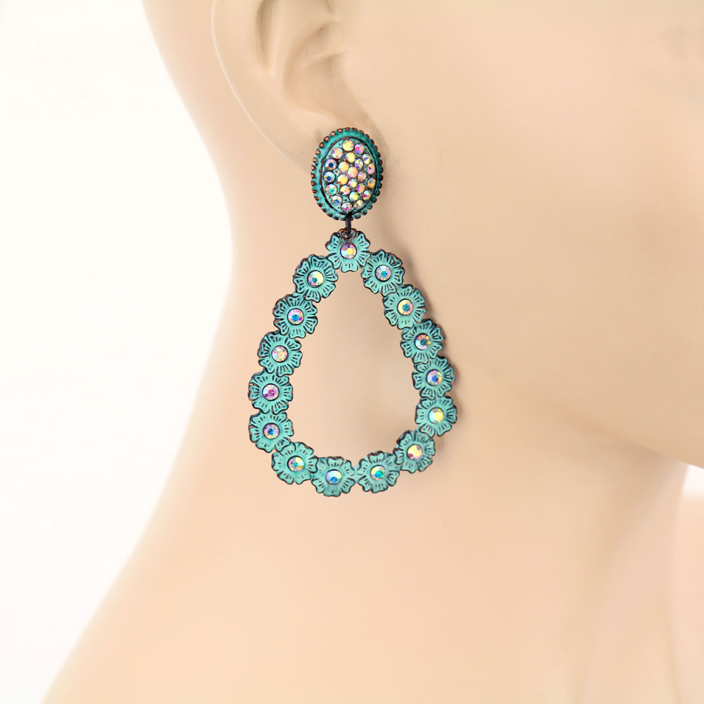 Western Teardrop Post Earrings - Image 2