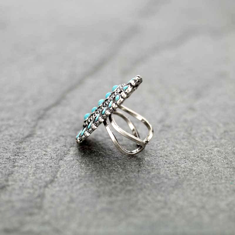 Western Design Stone Cuff Ring - Image 2