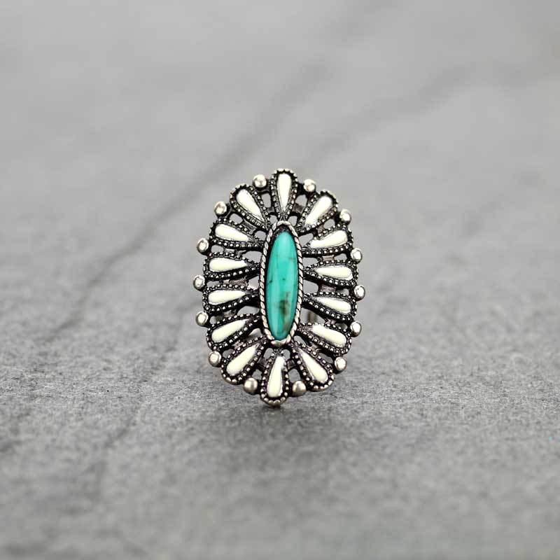 Western Design Stone Cuff Ring