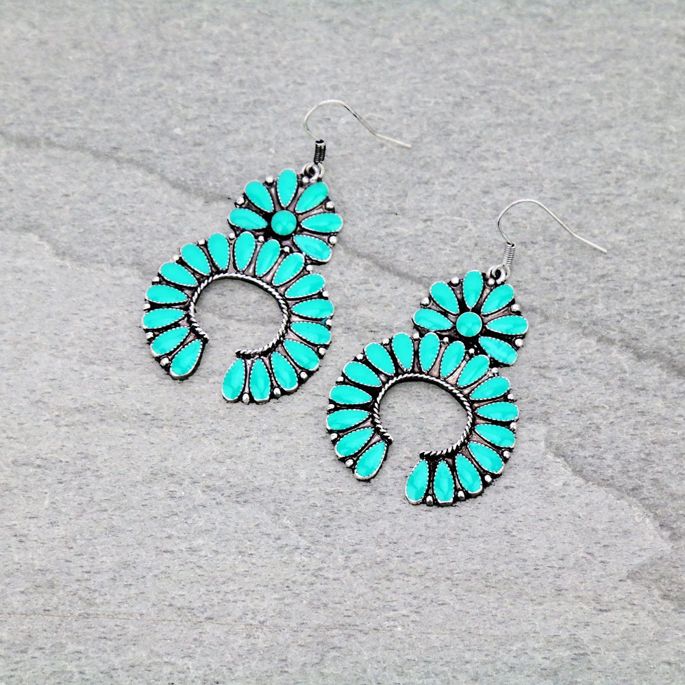 Squash Blossom Fish Hook Earrings