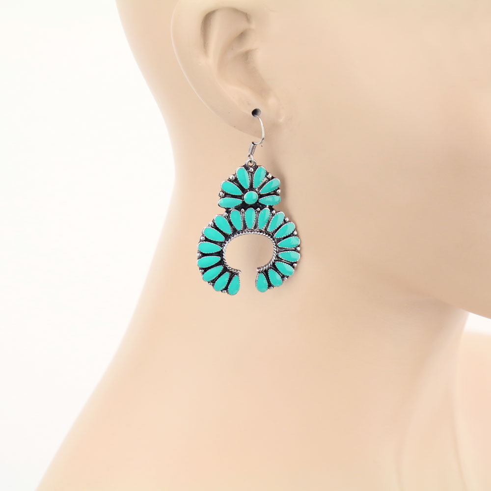 Squash Blossom Fish Hook Earrings - Image 2