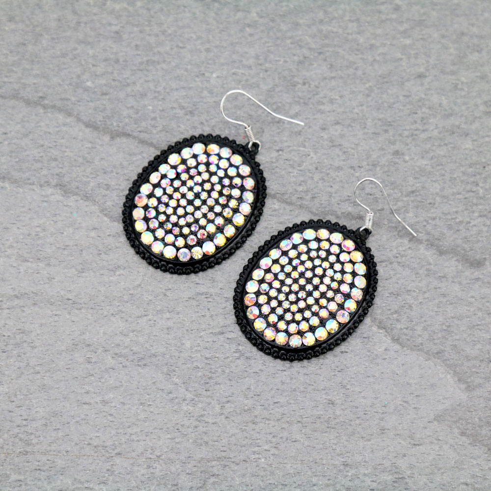 Stone Fish Hook Earrings