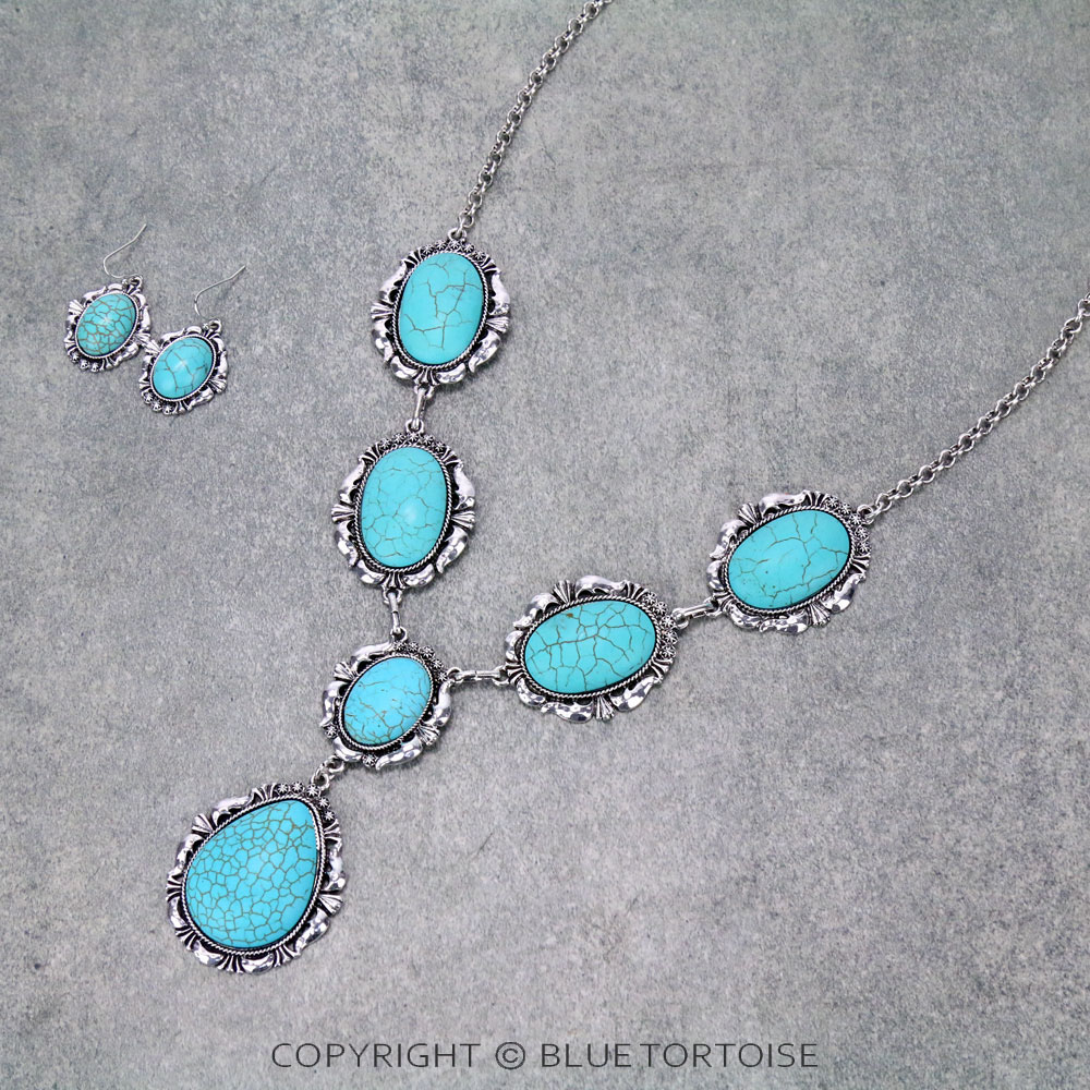 Western Turquoise Necklace Set