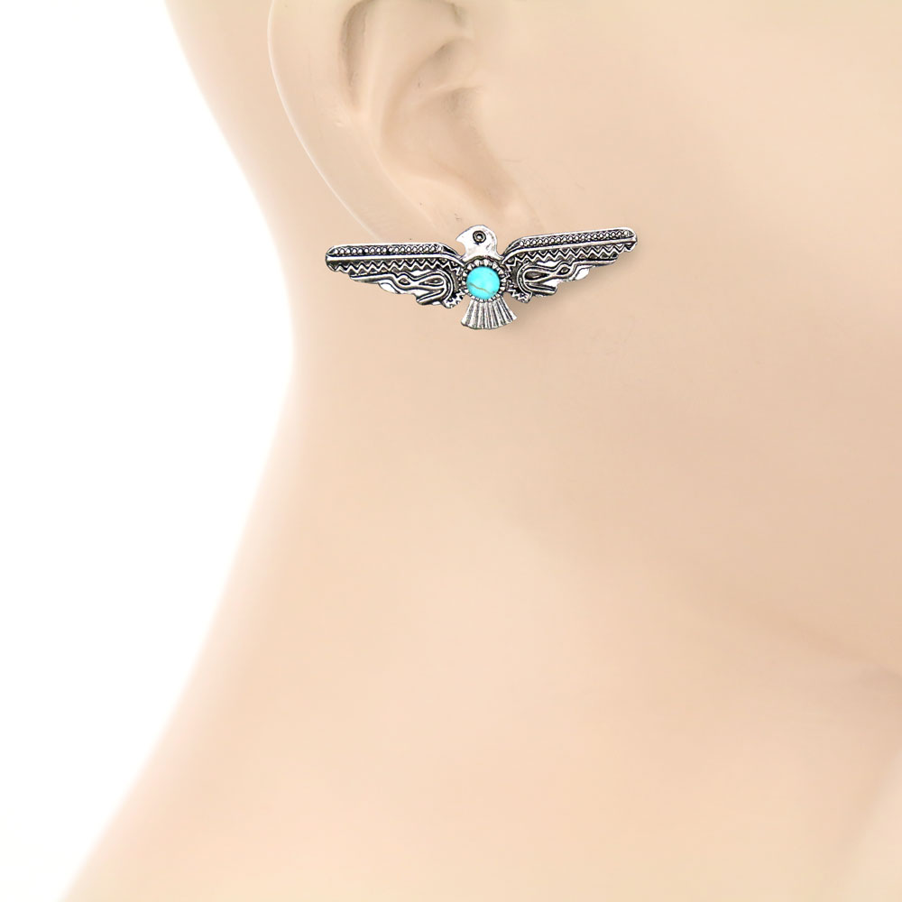 3 Pair Western Turquoise Earring Set - Image 2