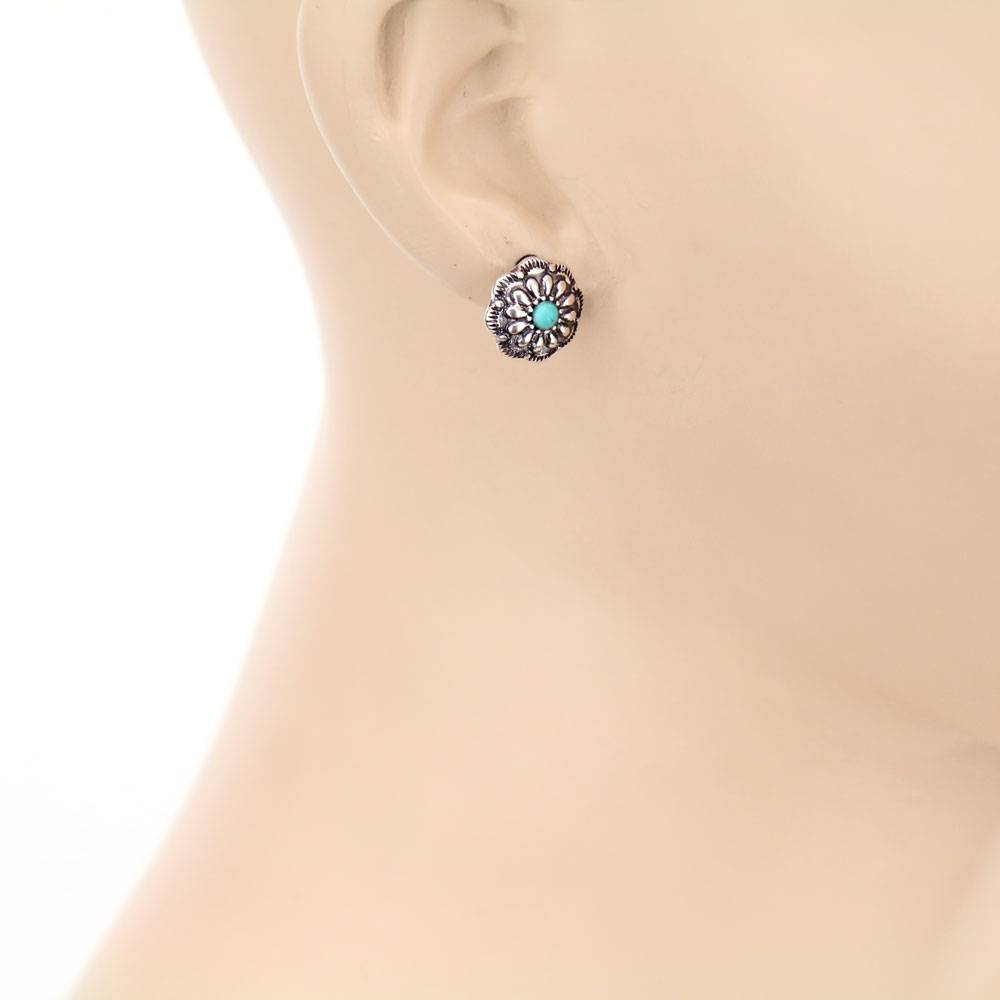 3 Pair Western Turquoise Earring Set - Image 3