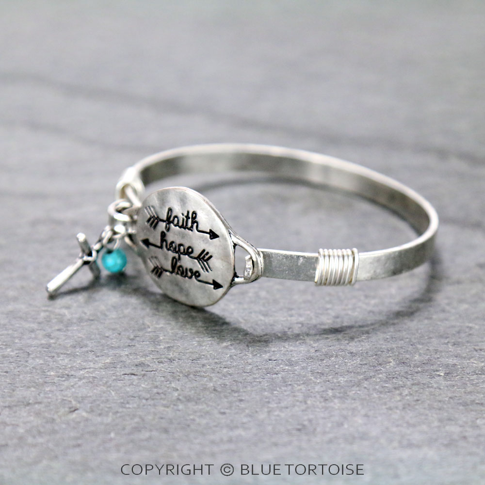 "FAITH, HOPE, LOVE" Wire Bracelet - Image 2