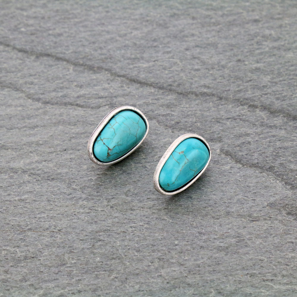 Natural Stone Post Earrings
