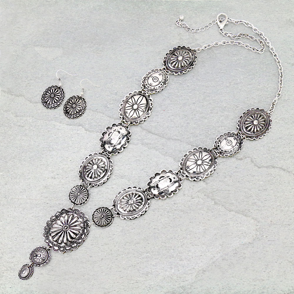 Western Concho Necklace Set