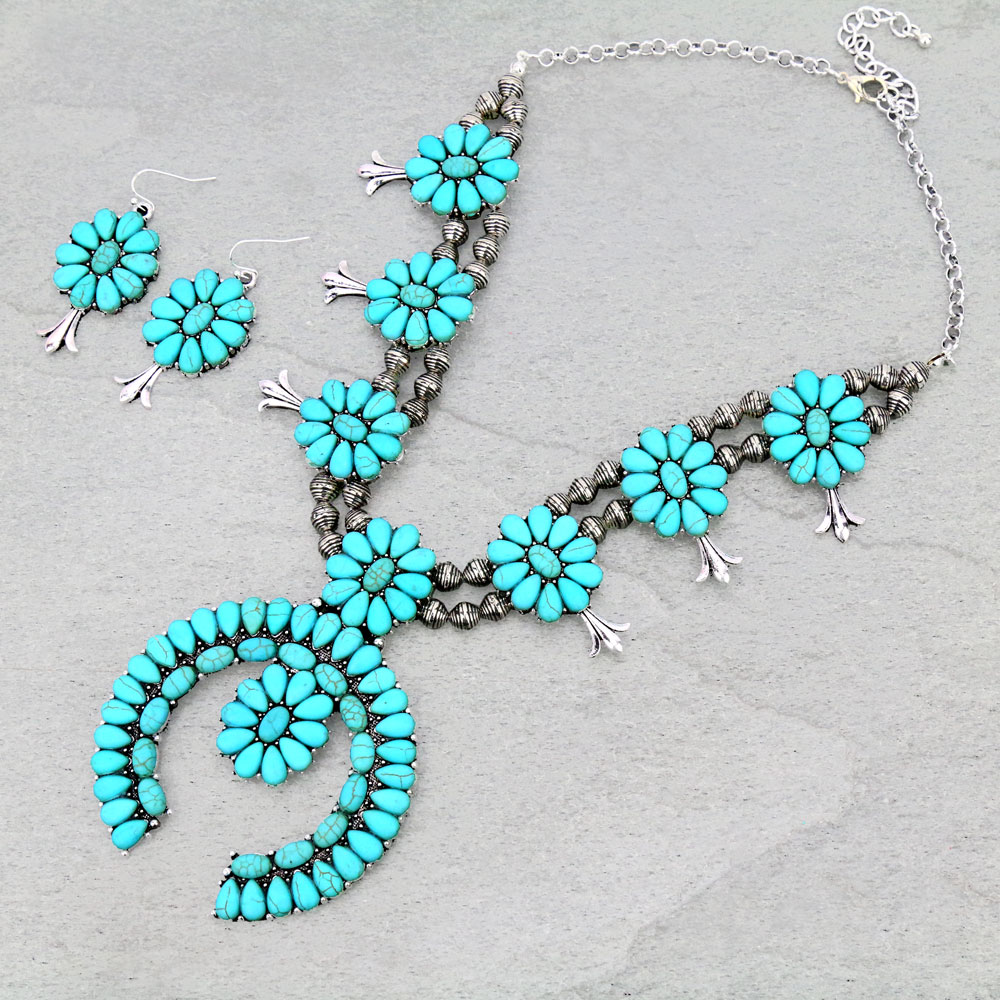 Statement Squash Blossom Necklace Set