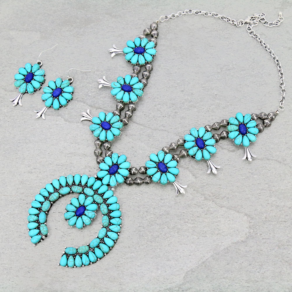 Statement Squash Blossom Necklace Set