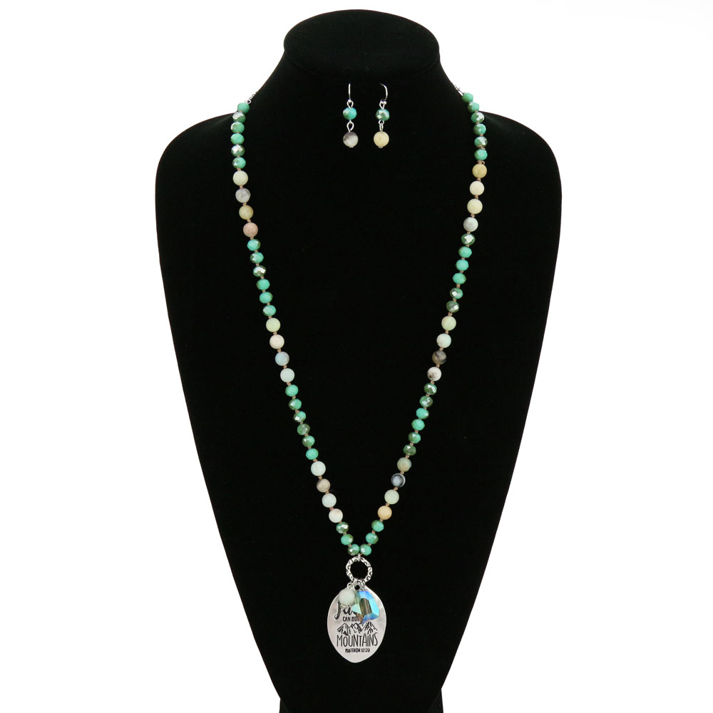 "FAITH CAN MOVE" Semi Long Necklace Set - Image 2