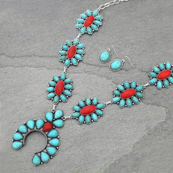 Statement Squash Blossom Necklace Set