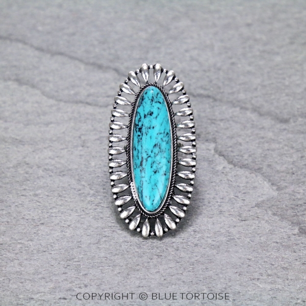 Concho Stone Adjustable Ring