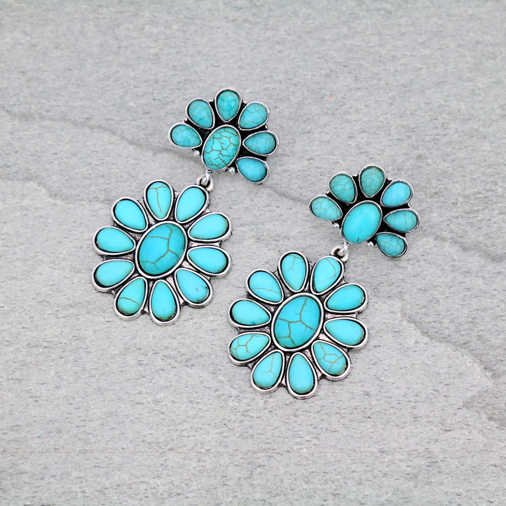 Western TQ Flower Post Earrings