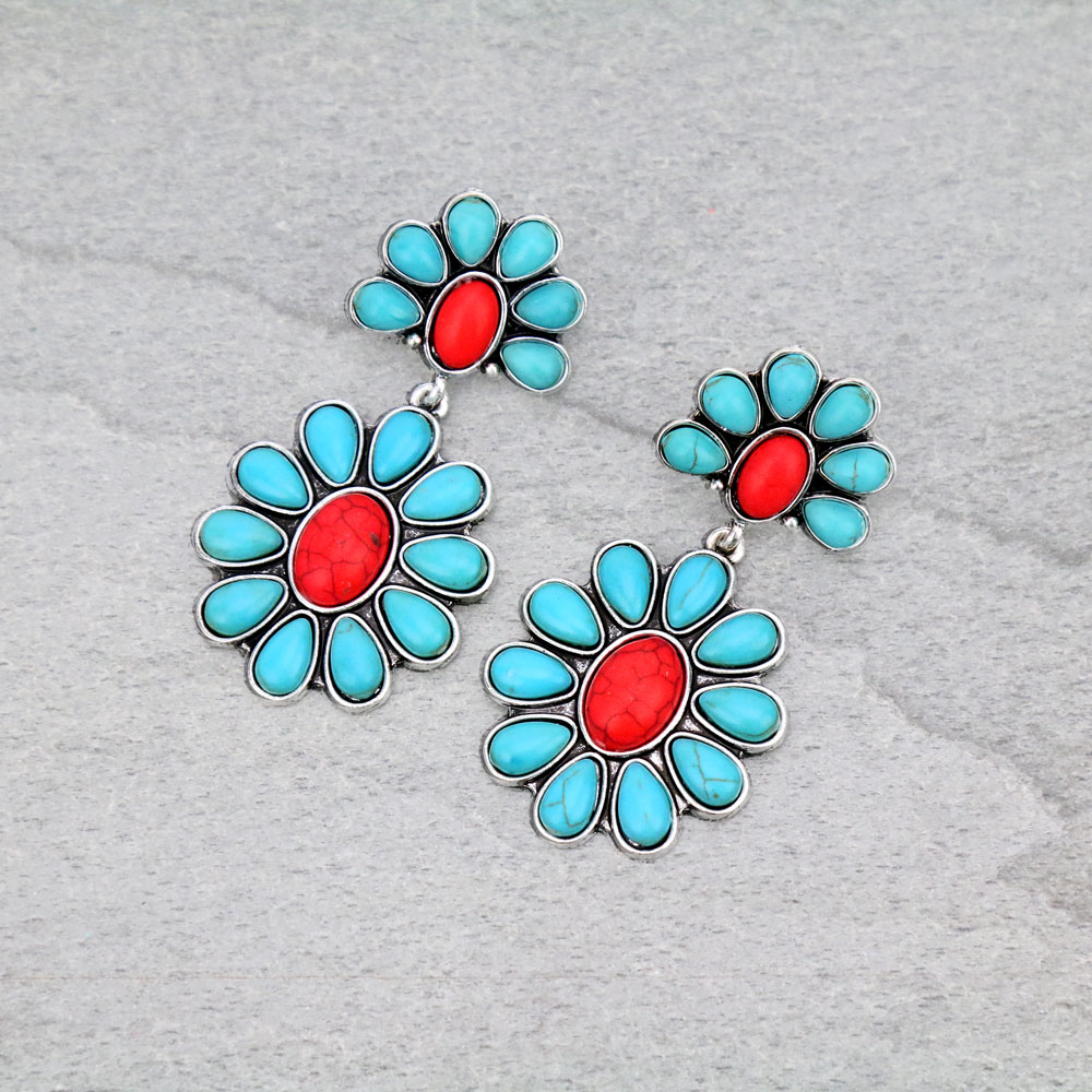 Western TQ Flower Post Earrings