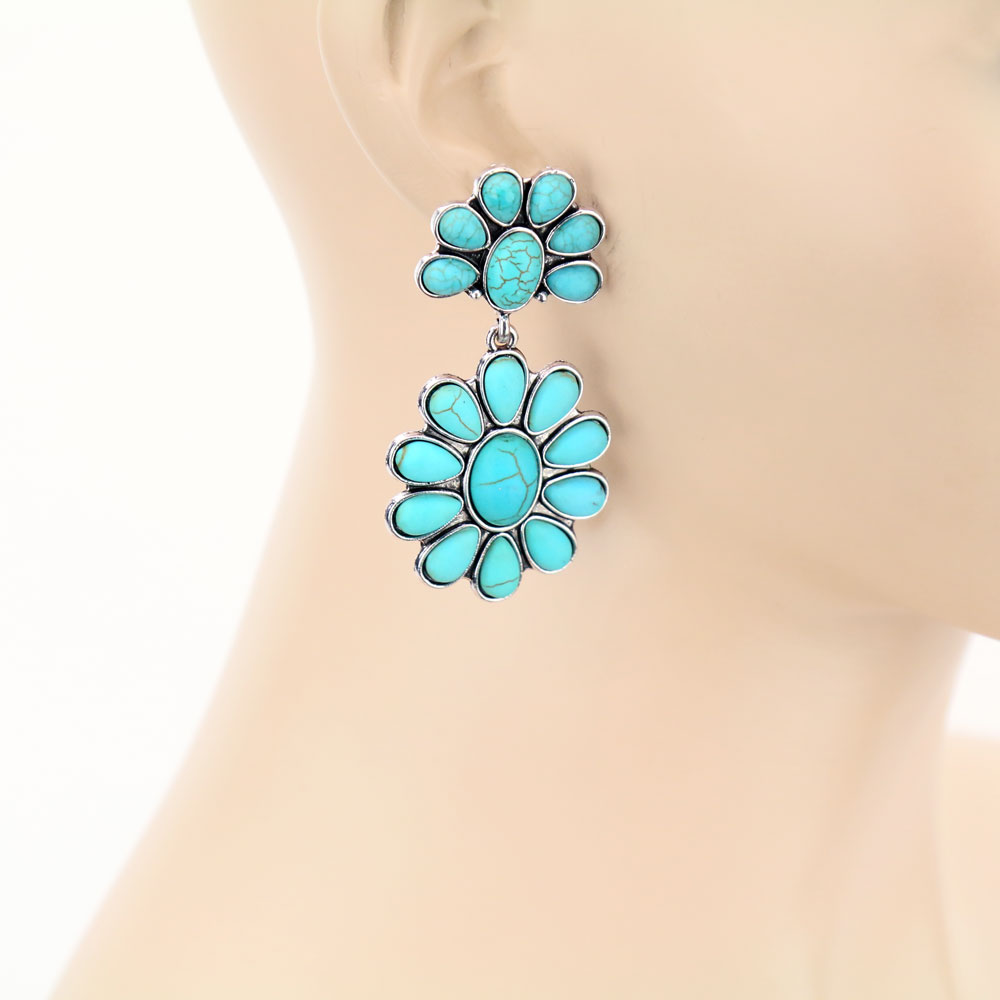 Western TQ Flower Post Earrings - Image 2