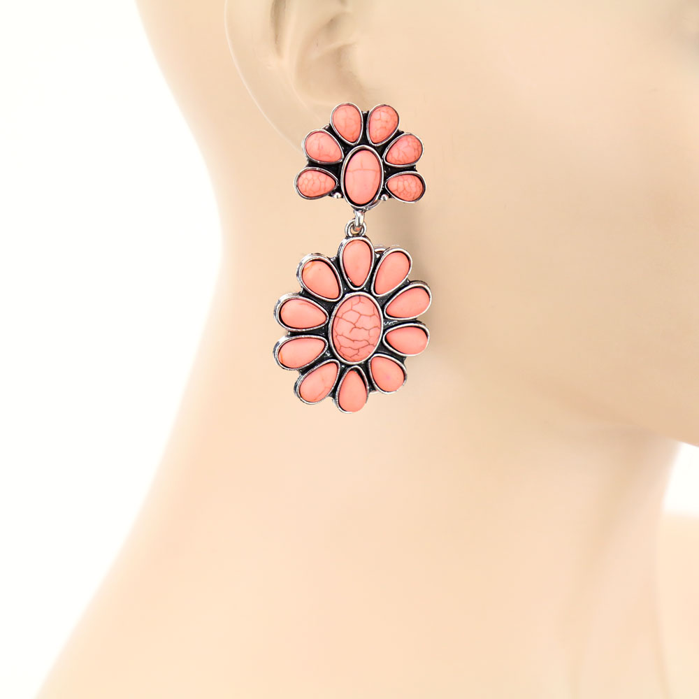 Western TQ Flower Post Earrings - Image 2