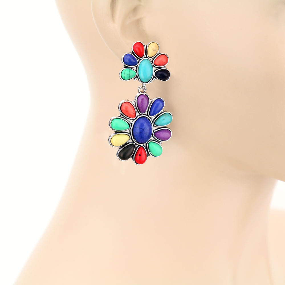 Western TQ Flower Post Earrings - Image 2