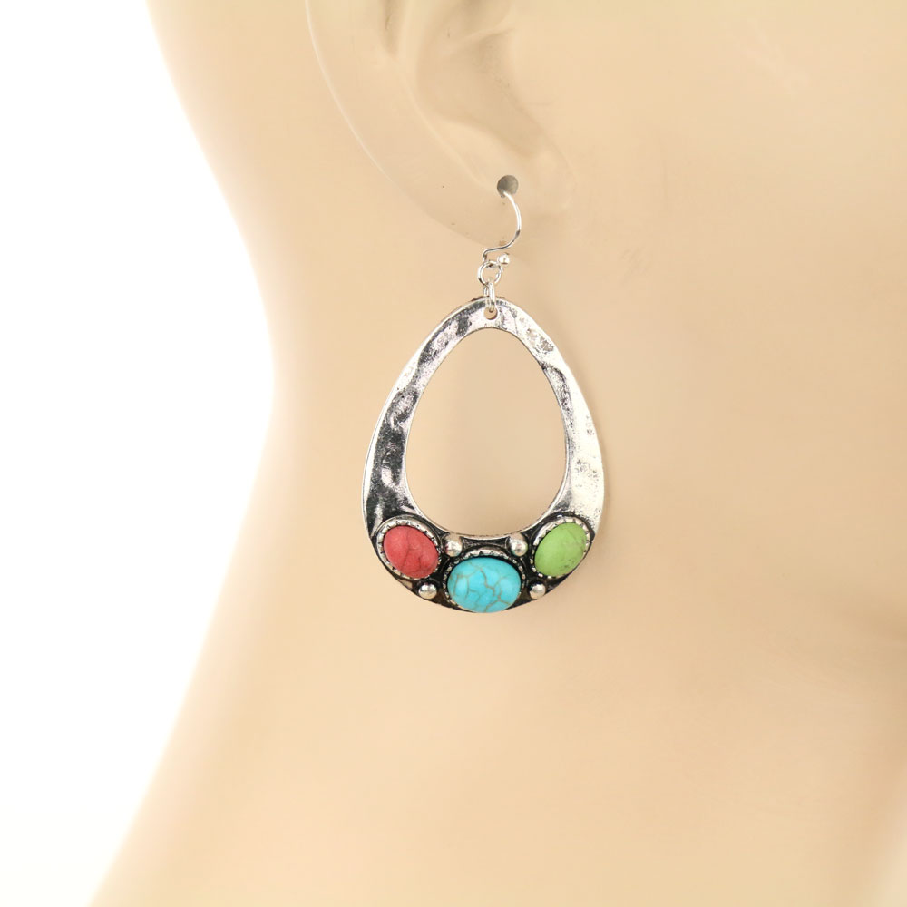 Western Oval Dangle Earrings - Image 2