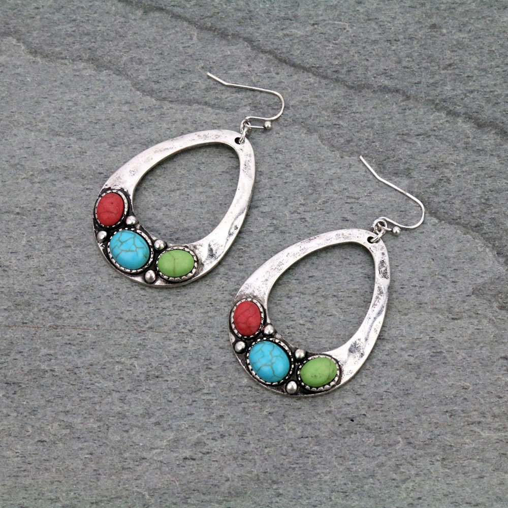 Western Oval Dangle Earrings