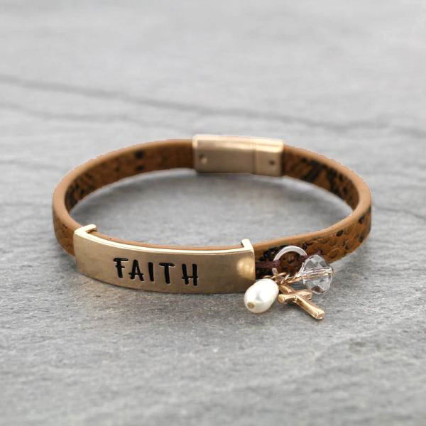 "Faith" Snake Skin Magnetic Leather Bracelet