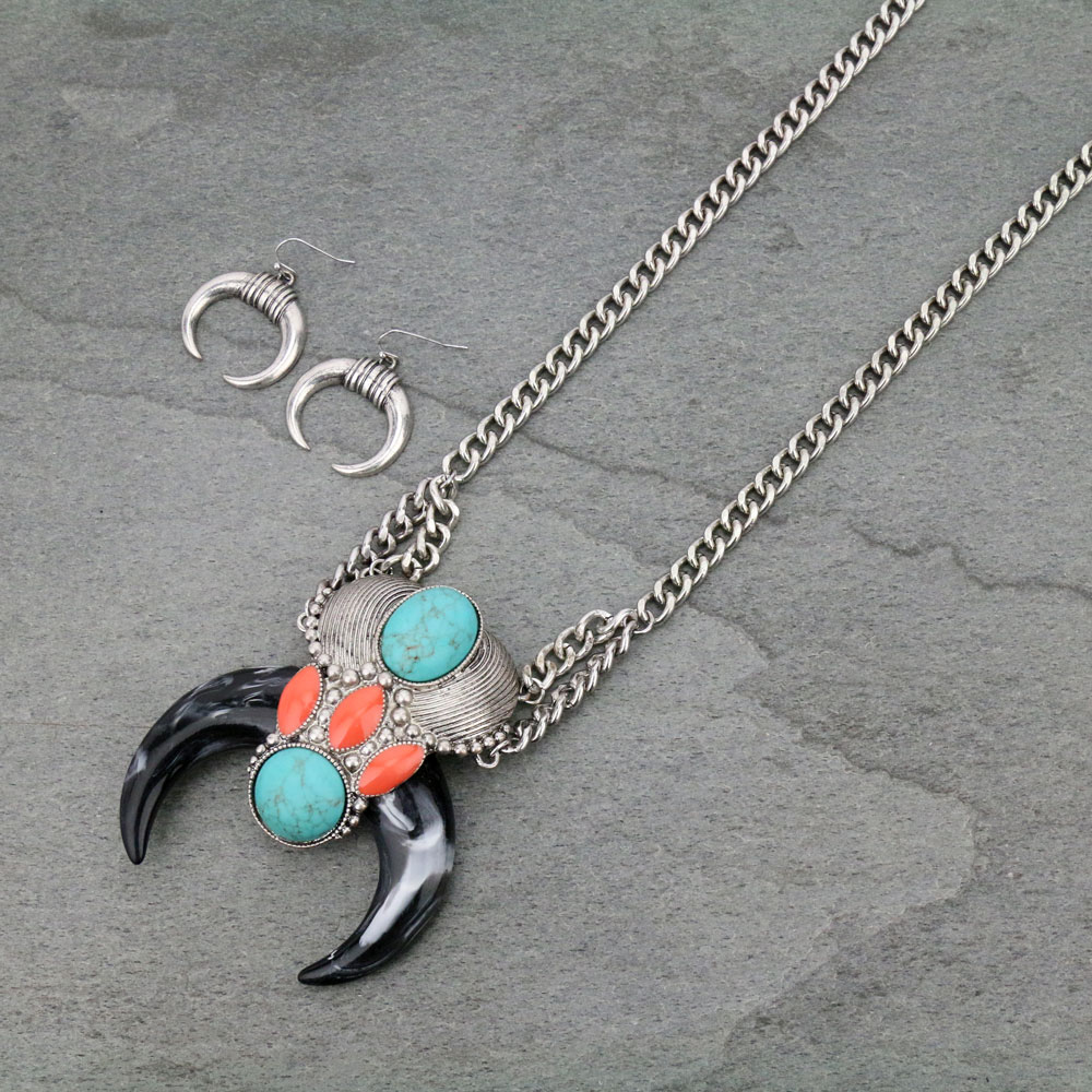 Squash Blossom Pendant Necklace Set