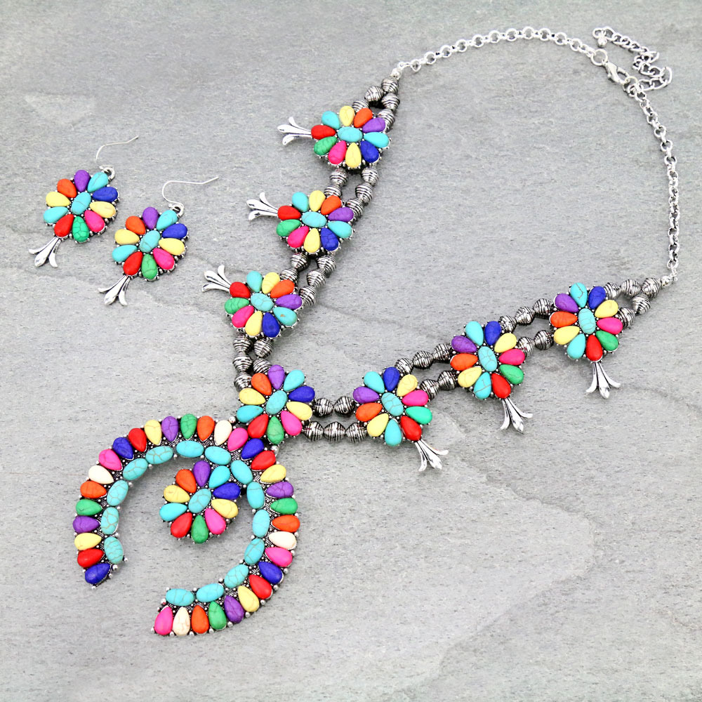 Statement Squash Blossom Necklace Set