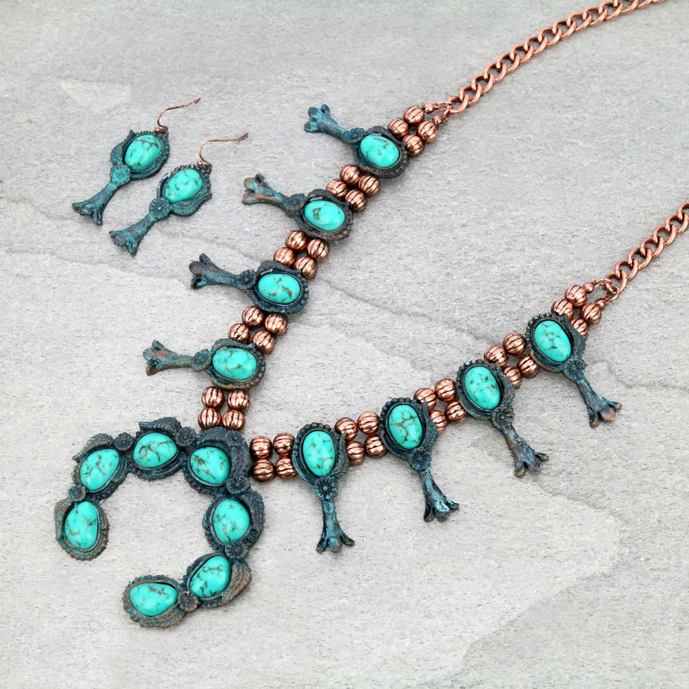 Squash Blossom Statement Necklace Set