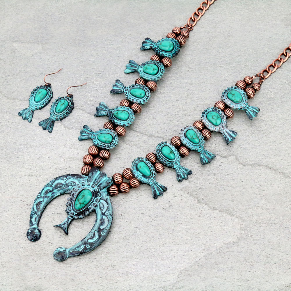 Squash Blossom Statement Necklace Set
