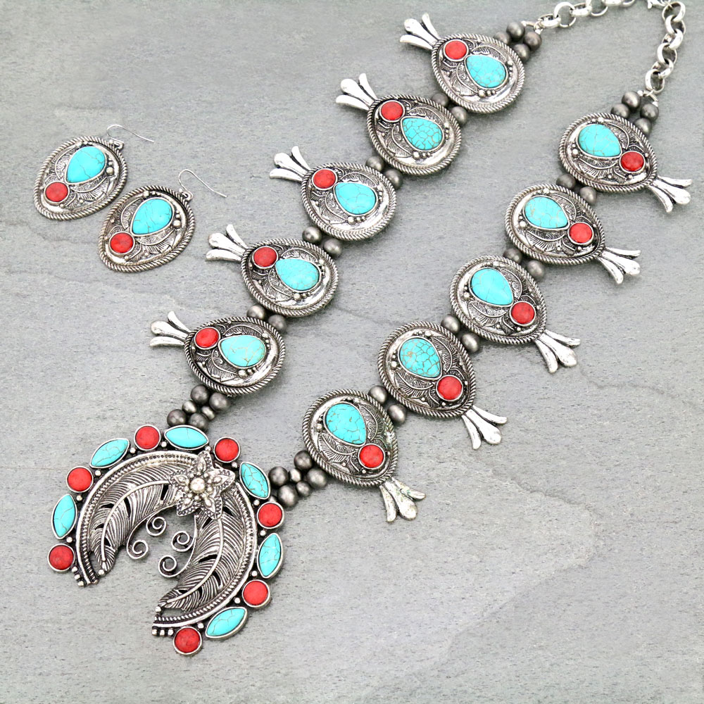 Western Squash Blossom Necklace Set