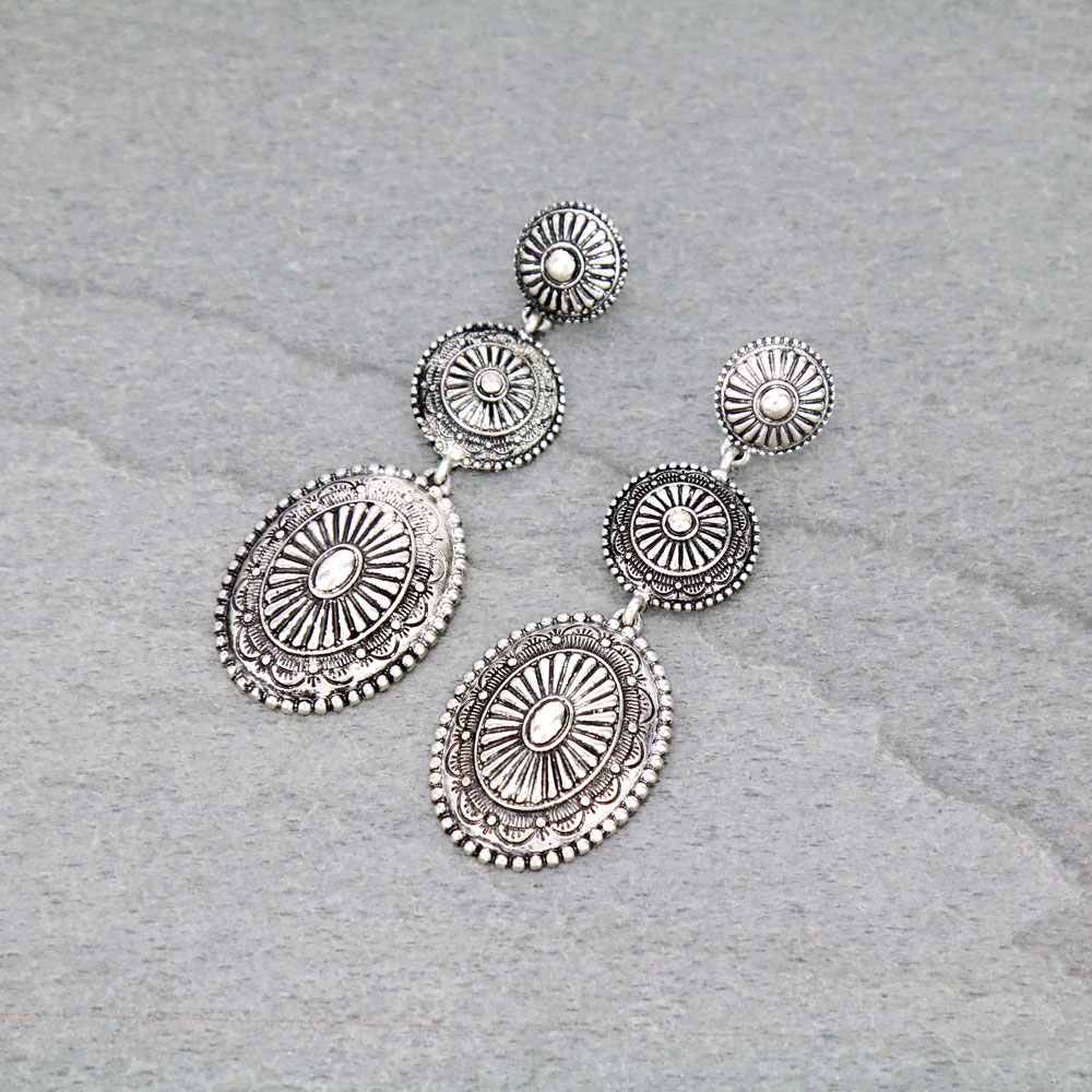 Western Concho Style Post Earrings