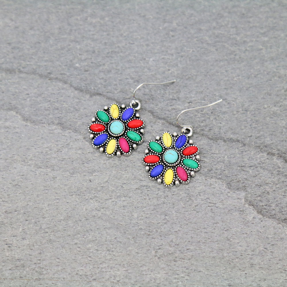 Western Concho Dangle Earrings