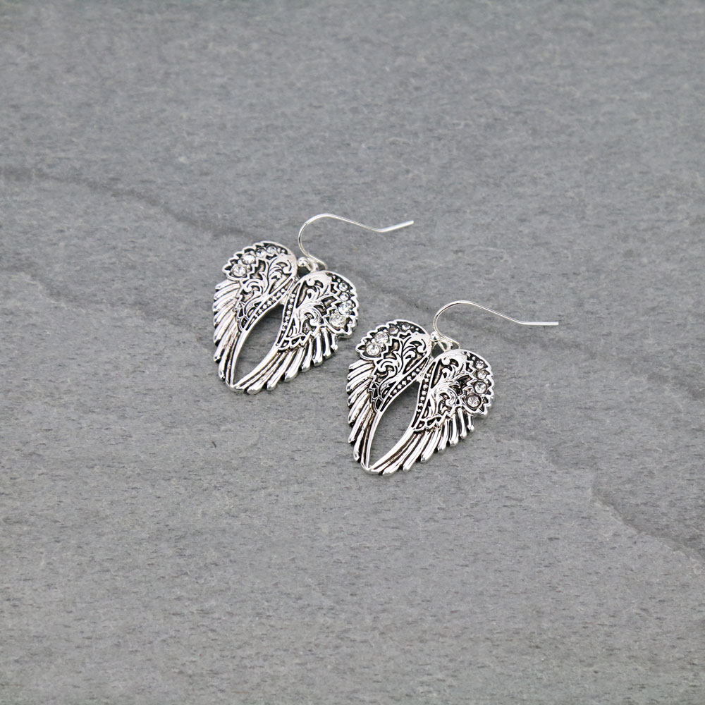 Western Angel Wing Dangle Earrings