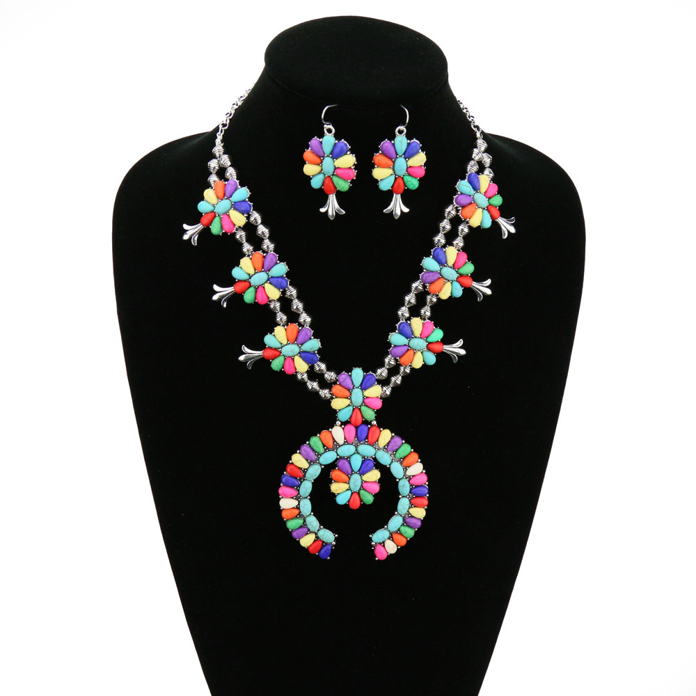 Statement Squash Blossom Necklace Set - Image 2
