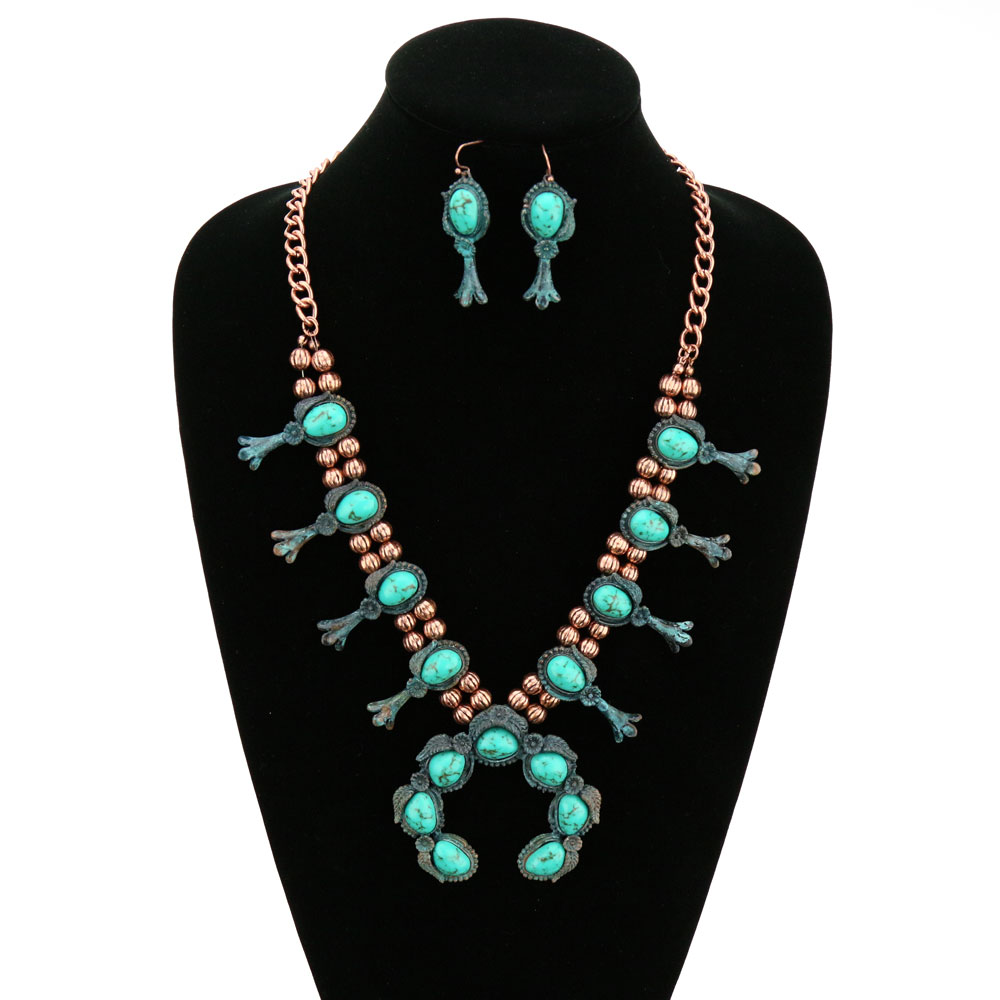 Squash Blossom Statement Necklace Set - Image 2