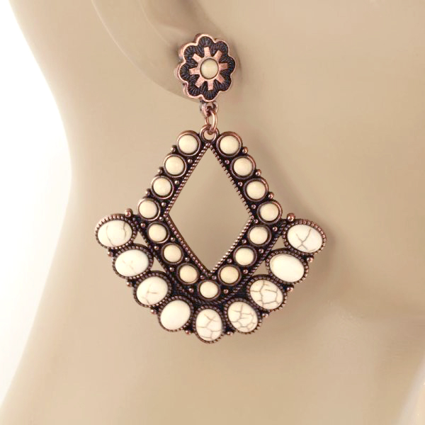 Western Stone Chandelier Post Earrings - Image 2