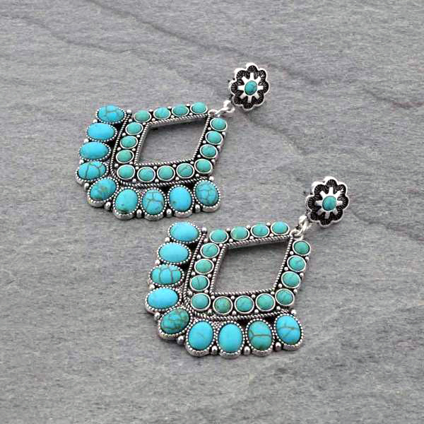 Western Stone Chandelier Post Earrings